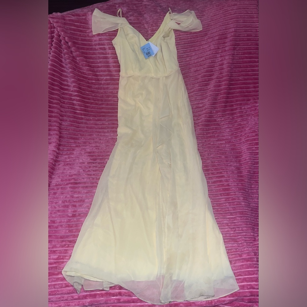 Women’s Celebrate DB Studio David’s Bridal Canary Yellow Bridesmaid Dress Size 4